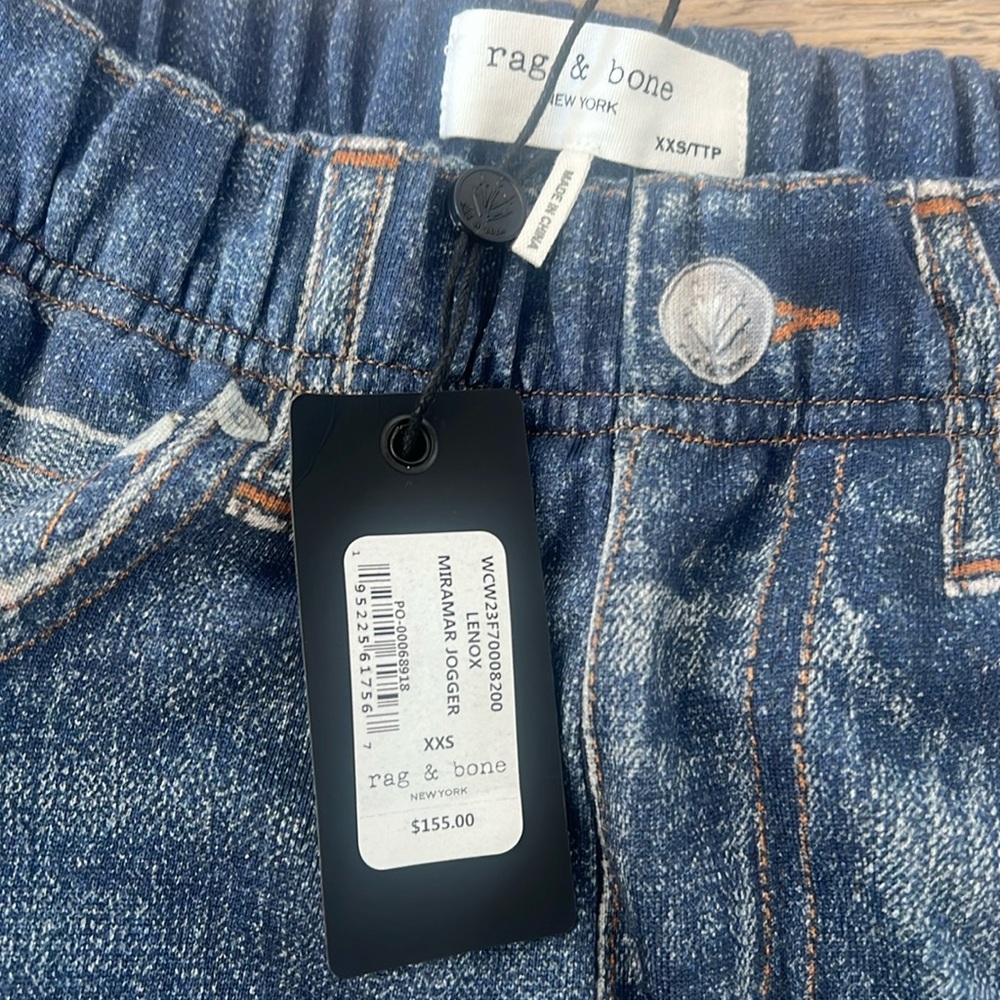 rag & bone blue faux denim joggers - Picture 2 of 3